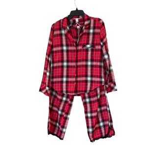 Victoria Secret Women's Two Piece Plaid Pajama Set Red Size Sm NWOT